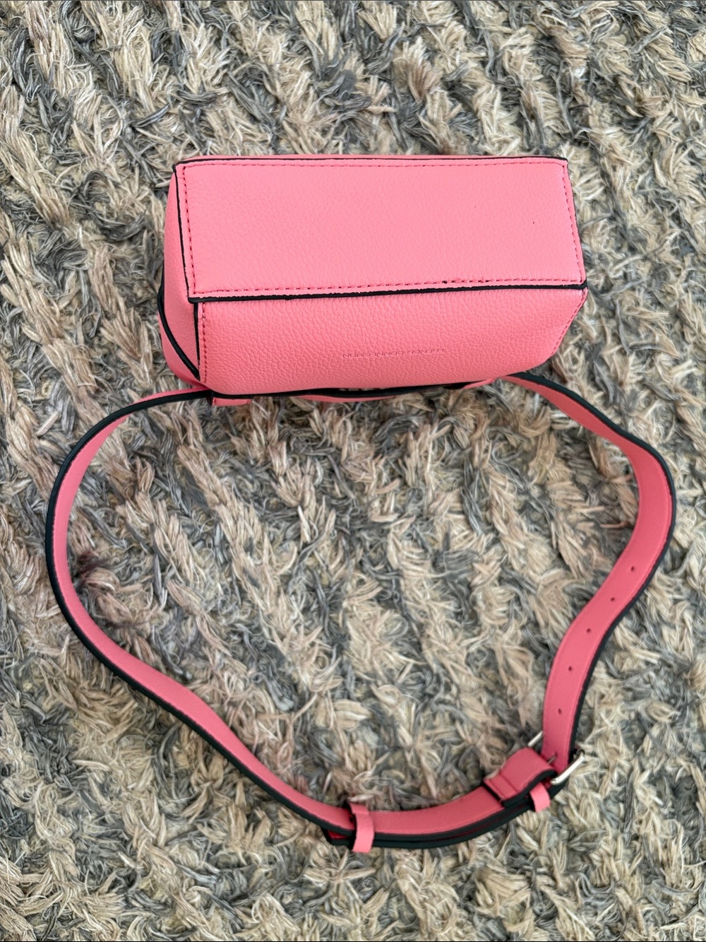 French Connection Pink Pebble PU Crossbody Belt Bag New! - Picture 5 of 12